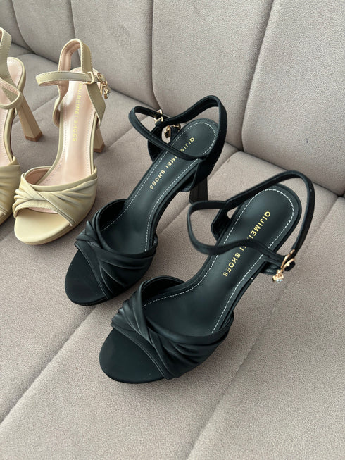 Ladies Twist Straps Open Toe High Heels